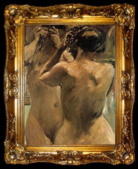 framed  Lovis Corinth Madchen vor dem Spiegel, ta009-2